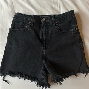 Paige denim shorts in black. Stretchy and flattering. Size 26
